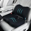 Car Seat Cushion and Back Support for Office Chair Memory Foam Chair Cushions Pressure Relief Seat Pads with Gel Massage Point Lumbar Support (Black)