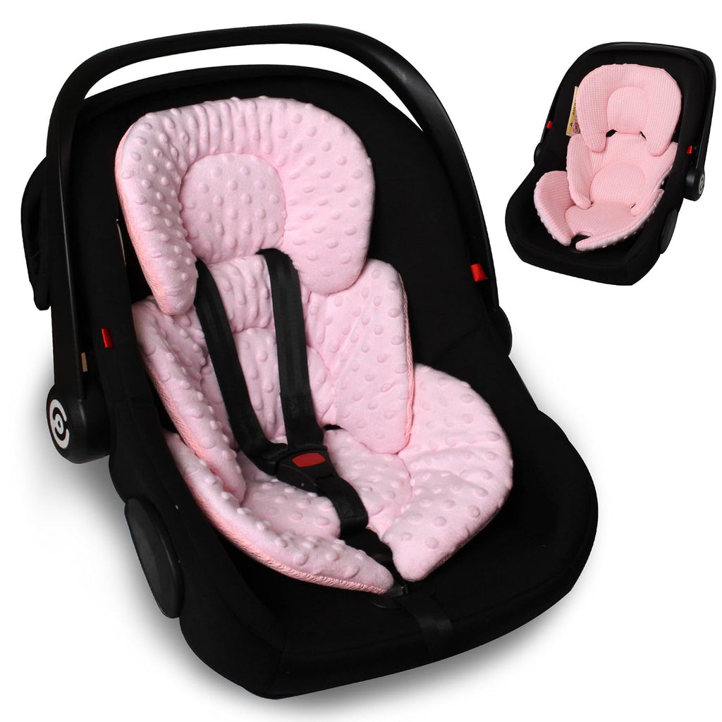 Infant Carseat Insert for Newborn Baby 2-In-1 Reversible Support Pad | Girls Boys Thickened Head & Body Support for Carseats Strollers Swings Bouncers All Seasons Use