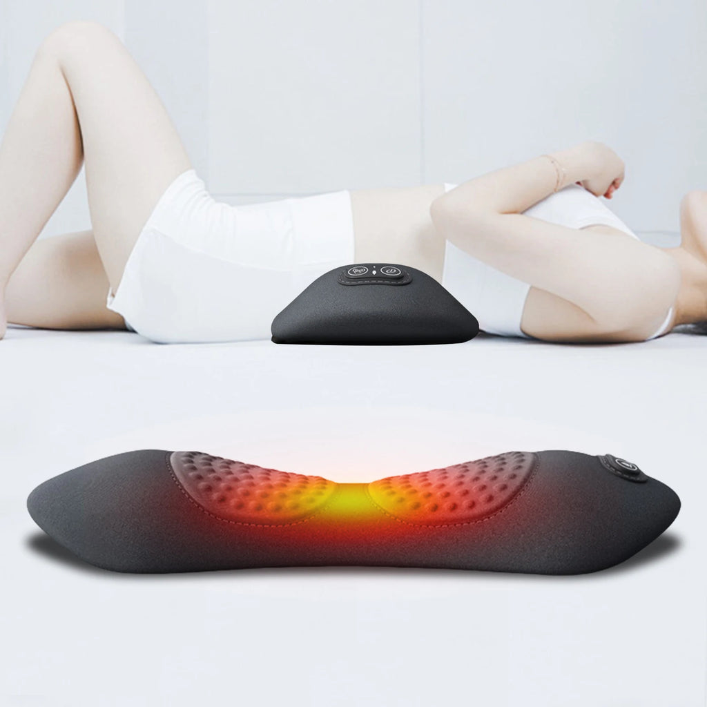 3 in 1 Electric Lumbar Support Pillow with Adjustable Height Back Massager with Heat Back Support Pillow for Lower Back