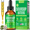 Soursop Bitters Liquid Drops 5-In-1 Detox & Cleanse with Irish Sea Moss, Black Seed Oil, Ashwagandha, Graviola Leaf Extract Organic Sour Sop Supplement Pure Herb Liver, Gut & Antioxidant (1 Bottle)