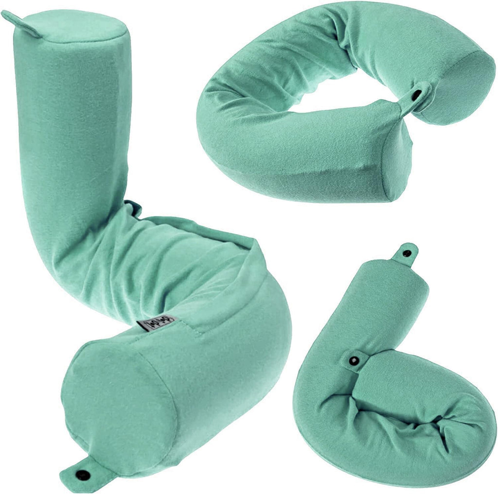 Twist Memory Foam Kids Travel Pillow, Bendable Neck Pillow for Airplane, Car and Home, 23-Inch Adjustable Roll with Washable Cotton Cover