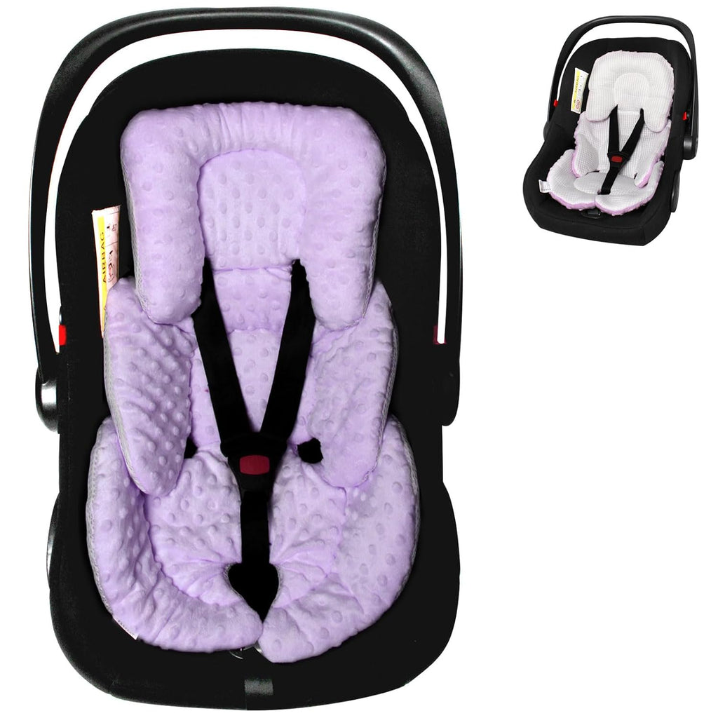 Infant Carseat Insert for Newborn Baby 2-In-1 Reversible Support Pad | Girls Boys Thickened Head & Body Support for Carseats Strollers Swings Bouncers All Seasons Use
