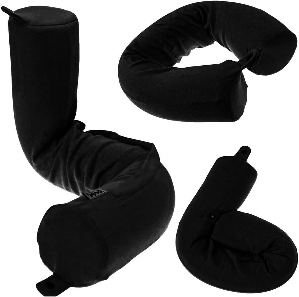 Twist Memory Foam Kids Travel Pillow, Bendable Neck Pillow for Airplane, Car and Home, 23-Inch Adjustable Roll with Washable Cotton Cover