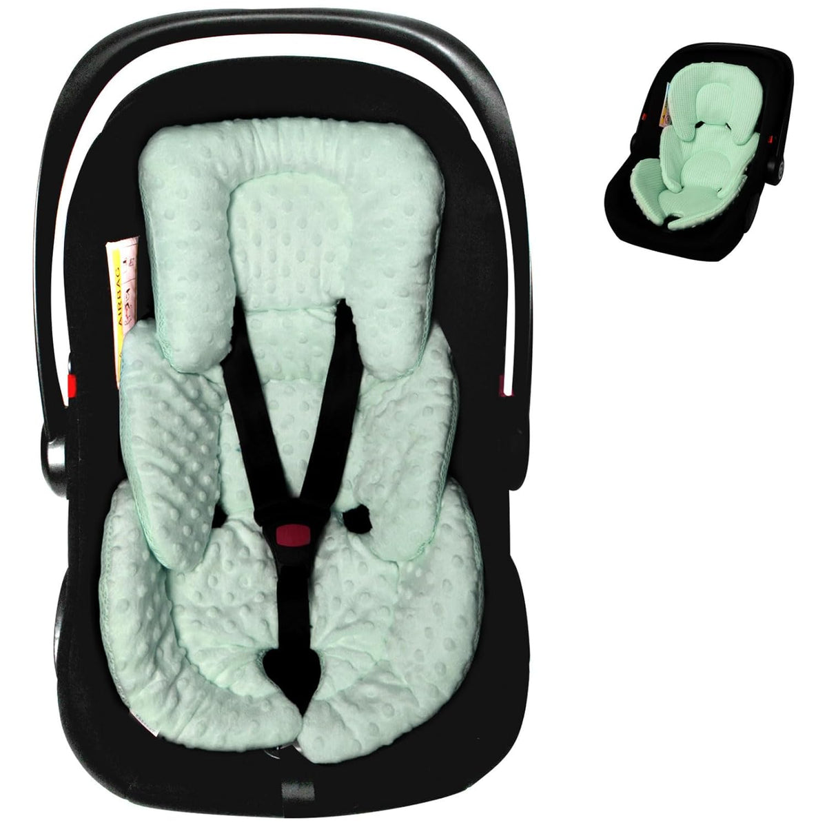 Infant Carseat Insert for Newborn Baby 2-In-1 Reversible Support Pad | Girls Boys Thickened Head & Body Support for Carseats Strollers Swings Bouncers All Seasons Use
