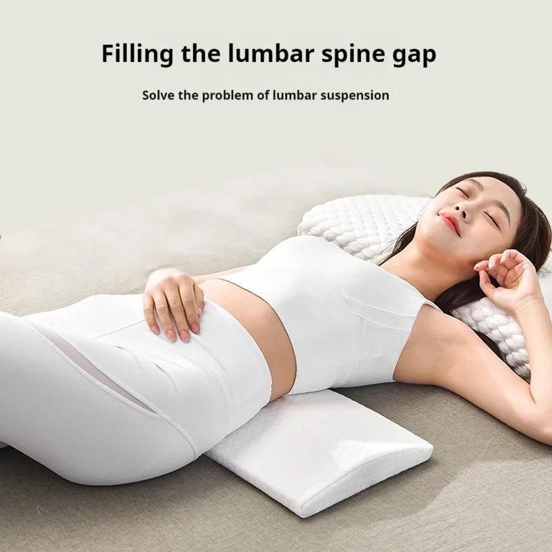 Lumbar Support Pillow, Back Support Memory Foam Pillow for Sleeping in Bed Waist Support Cushion for Lower Back Pain Relief