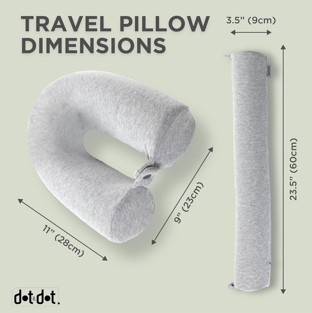 Twist Memory Foam Kids Travel Pillow, Bendable Neck Pillow for Airplane, Car and Home, 23-Inch Adjustable Roll with Washable Cotton Cover