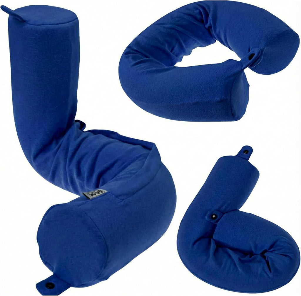 Twist Memory Foam Kids Travel Pillow, Bendable Neck Pillow for Airplane, Car and Home, 23-Inch Adjustable Roll with Washable Cotton Cover