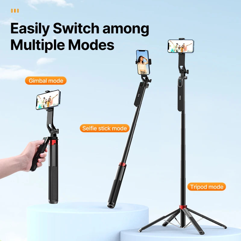 ULANZI MA09 PhoneStand for Live Streaming with Bluetooth Remote Control Gimbal Mode Selfie Stick Mode Stretchable Tripod
