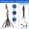 Tripod for Smartphone Light Camera,Tripods Stand with Wireless Bluetooth,Selfie Stick brackets with Phone Holder for Vlog/Video