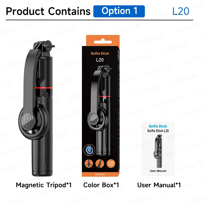 Magnetic Selfie Stick Tripod Desktop Stand for Cell Phone Outdoor Live Video Multi-function Vlog Shooting, Optional Fill Light