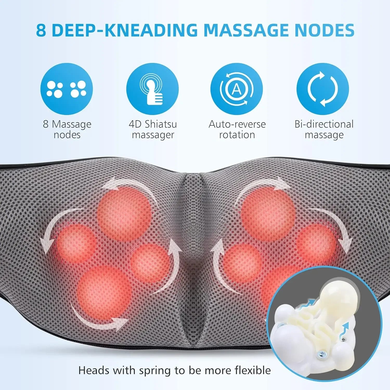 Back Massager, Heated Shiatsu Neck Massager, Portable Full Body Massager,Deep Kneading Shoulder Electric Massage shawl,Waist Leg