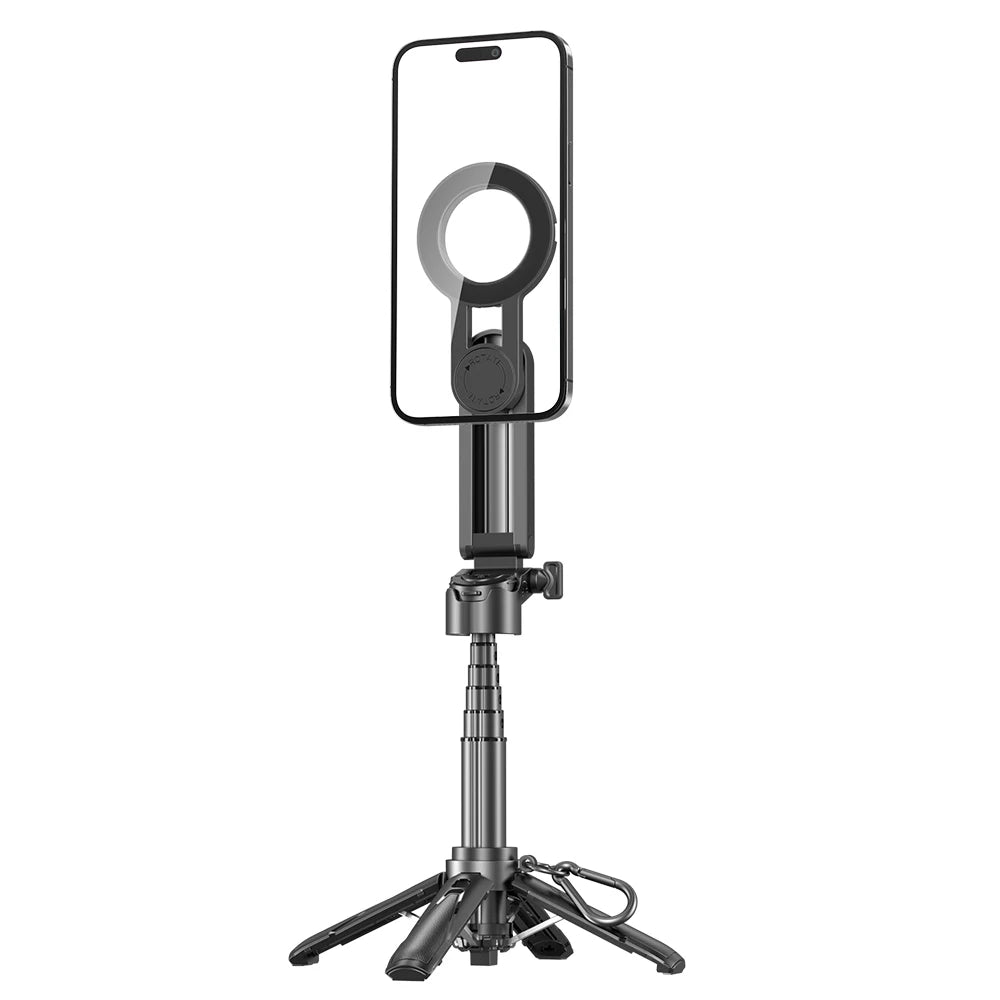Upgraded Multi-Function Foldable Magnetic Phone Holder Selfie Stick, DSLR-Style Rotation Tripod Portable Remote ControlUpgraded