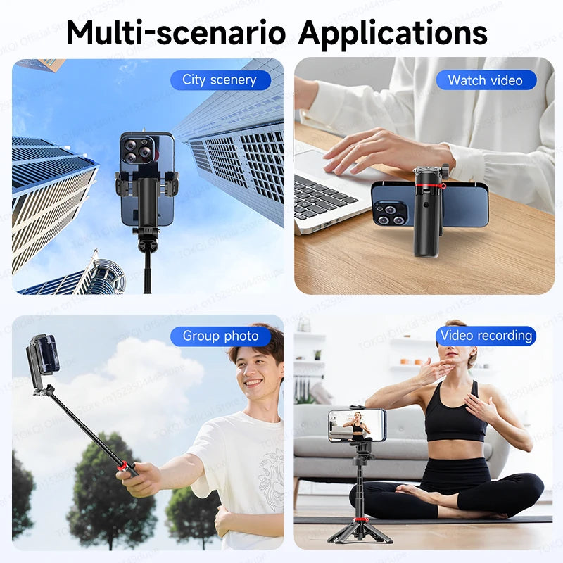 AXNEN Mini Selfie Stick Tripod 66.9'' Extendable Cellphone Holder for Smartphones Shooting Vlog with Zoom Portable F07 Quadrapod