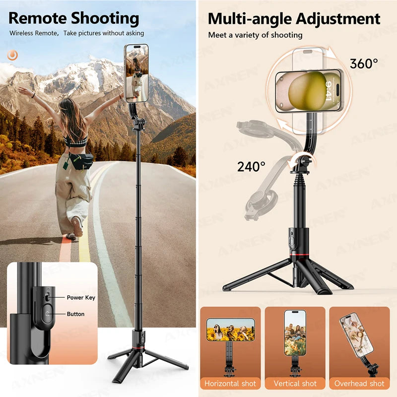 Magnetic Selfie Stick Tripod Desktop Stand for Cell Phone Outdoor Live Video Multi-function Vlog Shooting, Optional Fill Light