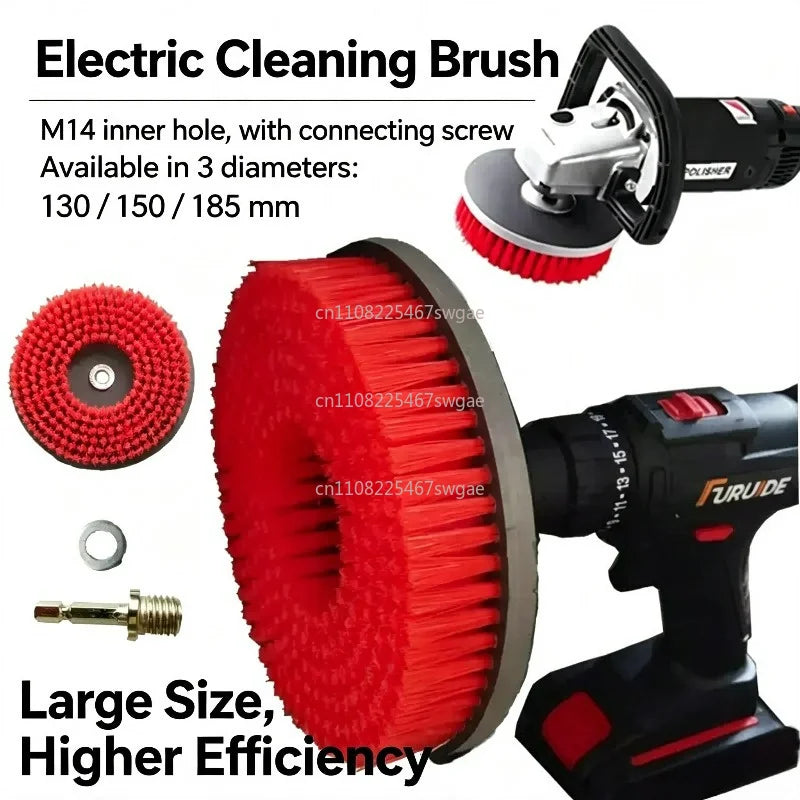 Electric Cleaning Brush Bathroom Tiles Large Hard Bristle Floor Brush Kitchen Carpet Multifunctional Electric Drill Cleaning