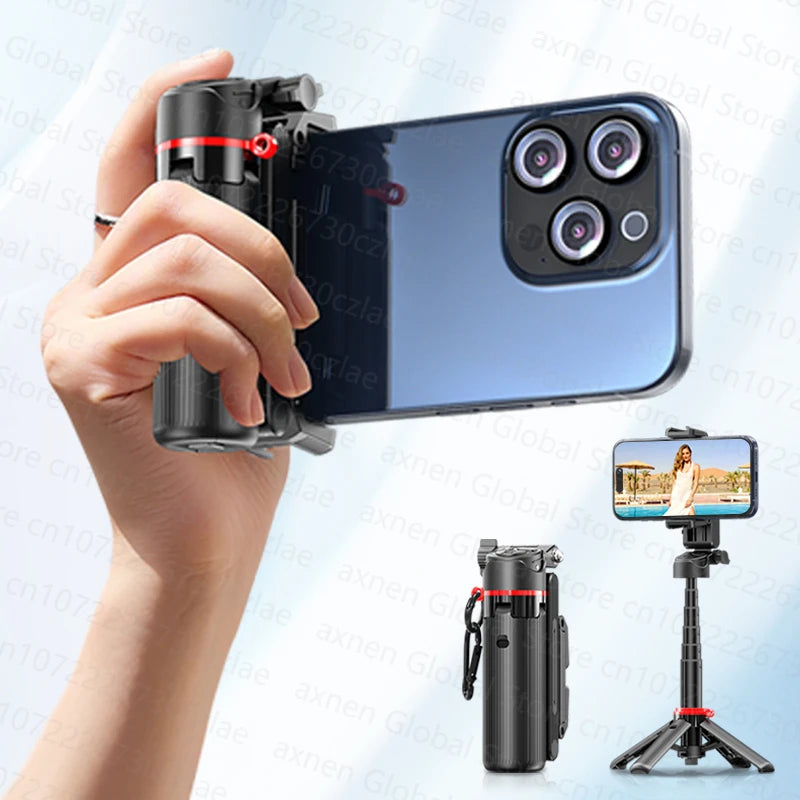 AXNEN Mini Selfie Stick Tripod 66.9'' Extendable Cellphone Holder for Smartphones Shooting Vlog with Zoom Portable F07 Quadrapod