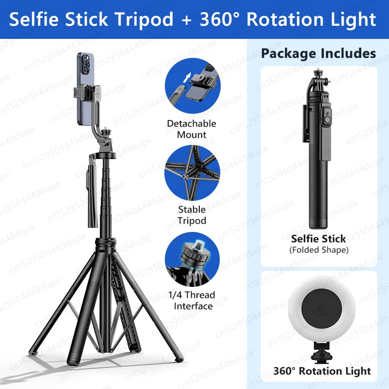Tripod for Smartphone Light Camera,Tripods Stand with Wireless Bluetooth,Selfie Stick brackets with Phone Holder for Vlog/Video