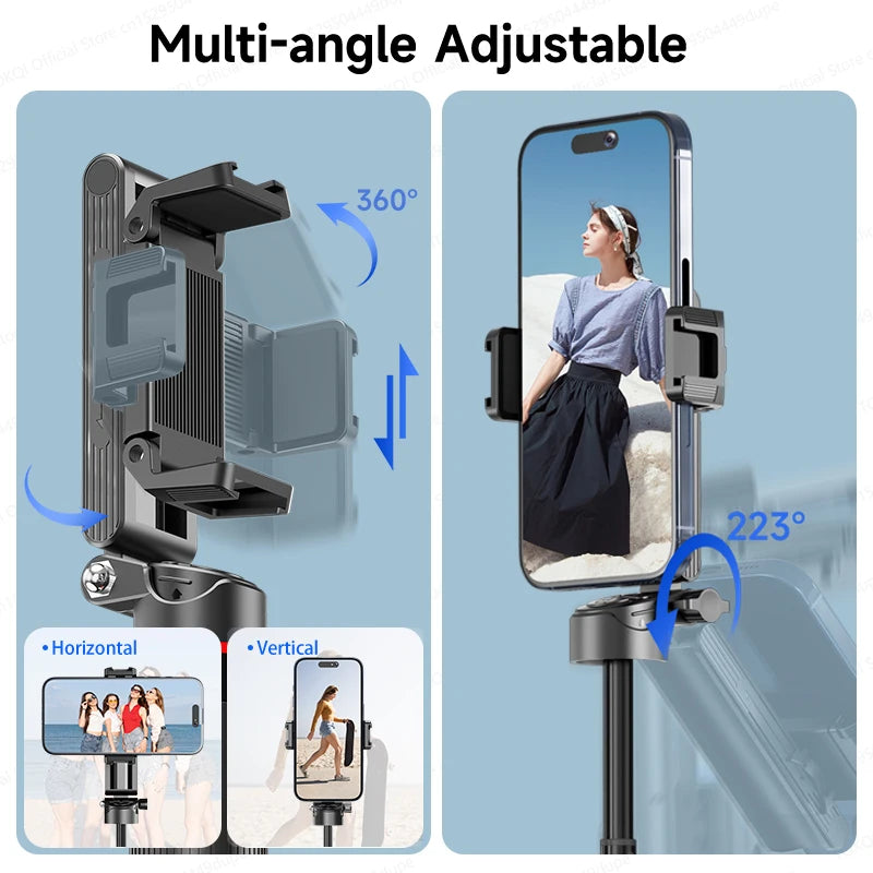 AXNEN Mini Selfie Stick Tripod 66.9'' Extendable Cellphone Holder for Smartphones Shooting Vlog with Zoom Portable F07 Quadrapod