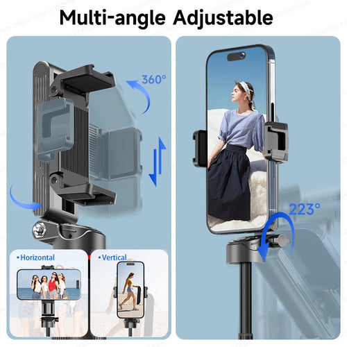 AXNEN Mini Selfie Stick Tripod 66.9'' Extendable Cellphone Holder for Smartphones Shooting Vlog with Zoom Portable F07 Quadrapod