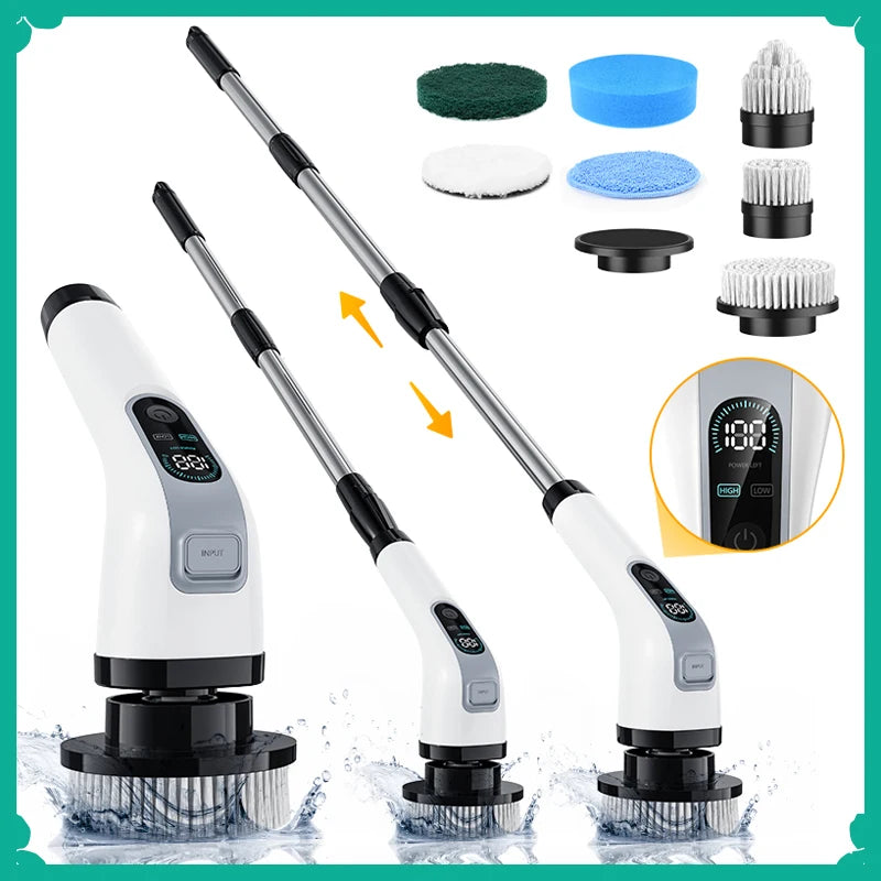 Electric Cleaning Brush 7-in-1 Bathroom Cordless Electric Spin Scrubber Window Kitchen Toilet Automotive Household Cleaning