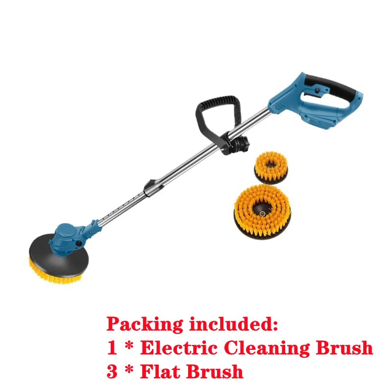 Electric Cleaning Brush Bathroom Courtyard Broom Polishing and Sweeping Snow Leaves, all-in-one Retractable Cleaning Brush