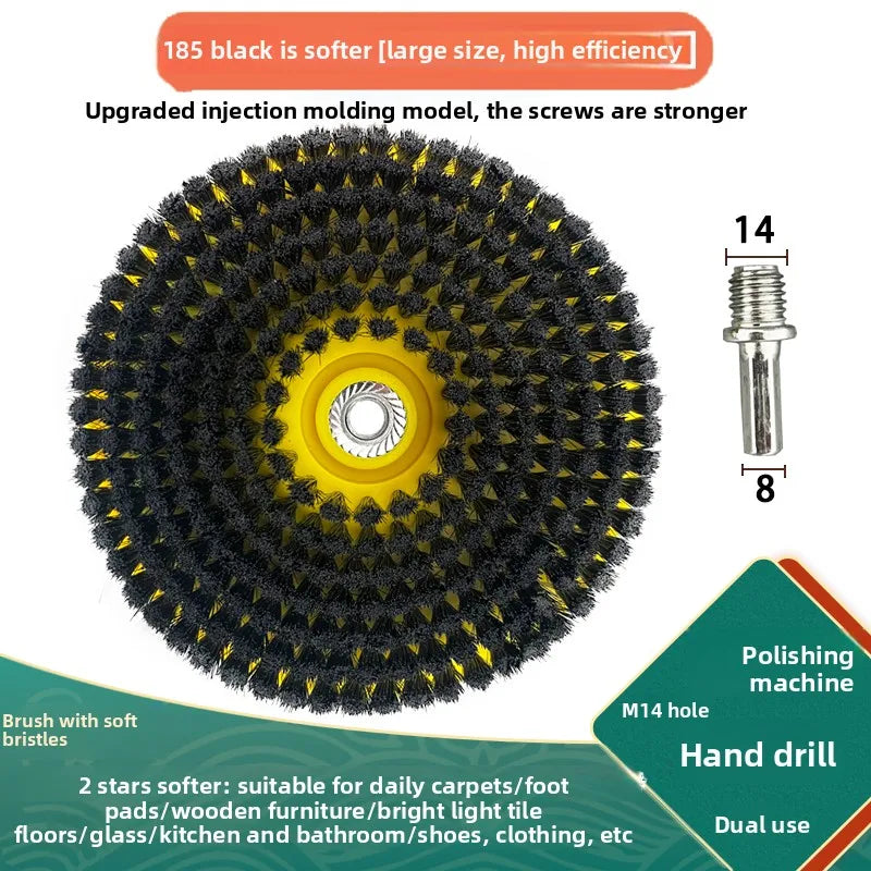 Electric Cleaning Brush Bathroom Tiles Large Hard Bristle Floor Brush Kitchen Carpet Multifunctional Electric Drill Cleaning