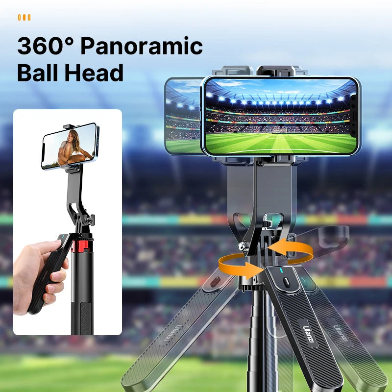 ULANZI MA09 PhoneStand for Live Streaming with Bluetooth Remote Control Gimbal Mode Selfie Stick Mode Stretchable Tripod