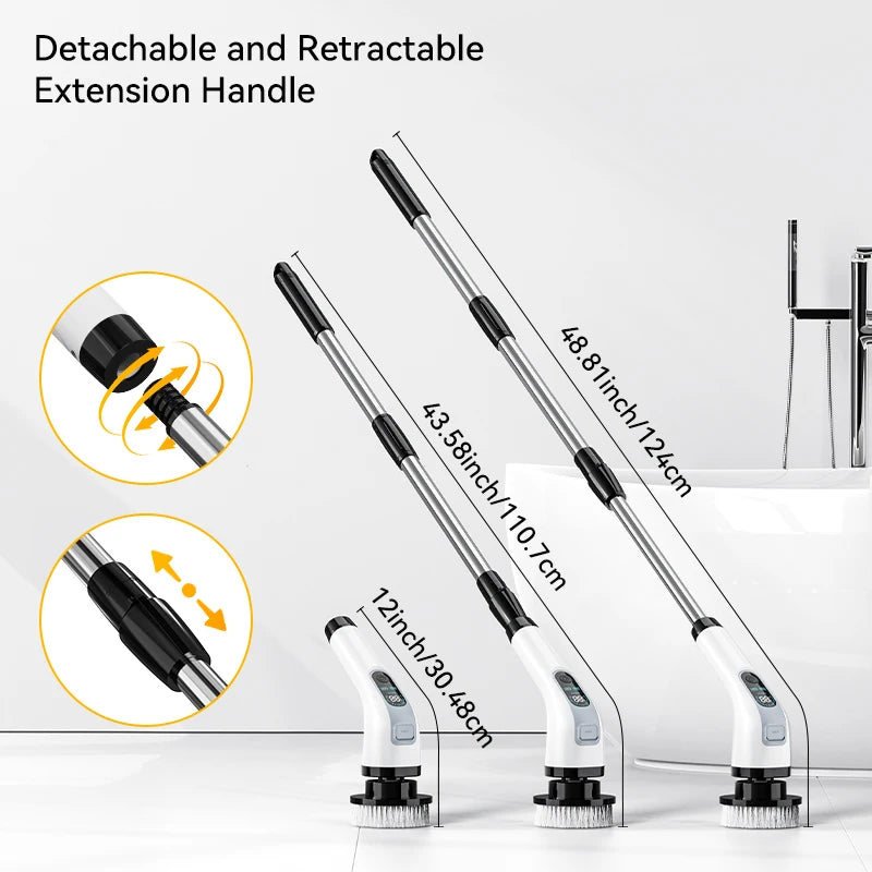 Electric Cleaning Brush 7-in-1 Bathroom Cordless Electric Spin Scrubber Window Kitchen Toilet Automotive Household Cleaning