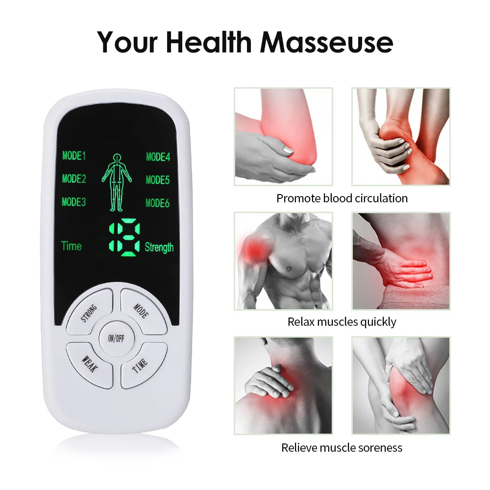 Tens Machine Pulse Massager Tens Acupuncture Electric Body Massage Instrument Electrical Muscle Stimulator for Neck Back Relax
