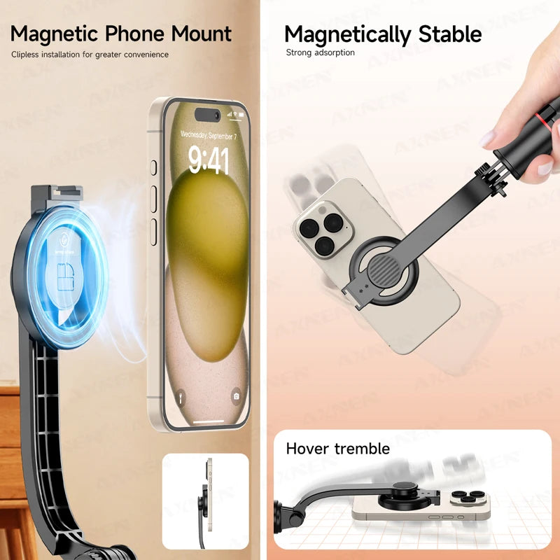 Magnetic Selfie Stick Tripod Desktop Stand for Cell Phone Outdoor Live Video Multi-function Vlog Shooting, Optional Fill Light