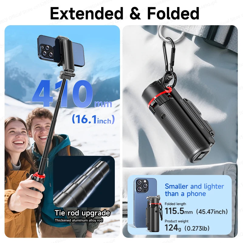 AXNEN Mini Selfie Stick Tripod 66.9'' Extendable Cellphone Holder for Smartphones Shooting Vlog with Zoom Portable F07 Quadrapod