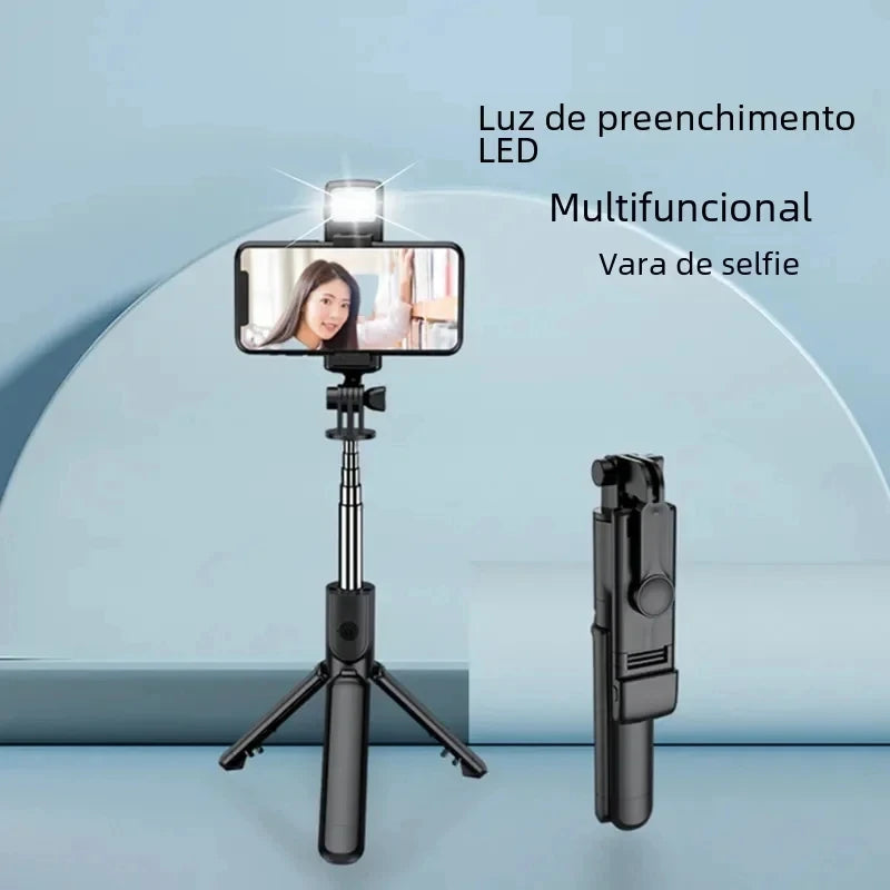 FANGTUOSI Phone Selfie Stick Tripod Bluetooth Remote Wireless Selfi Stick Phone Holder With Beauty LED Fill Light