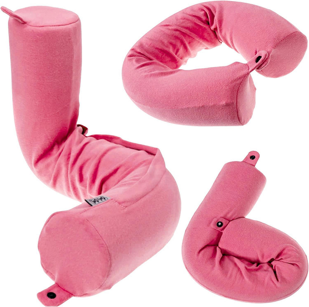 Twist Memory Foam Kids Travel Pillow, Bendable Neck Pillow for Airplane, Car and Home, 23-Inch Adjustable Roll with Washable Cotton Cover