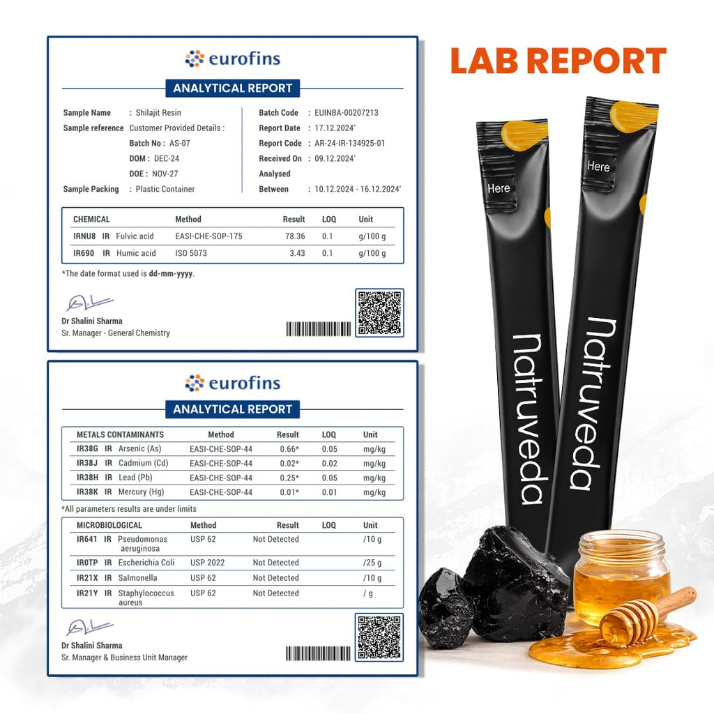 , Himalayan Shilajit Honey Sticks for Men & Women - 75%+ Fulvic Acid & Trace Minerals - Raw Honey, Saffron & Himalayan Shilajit Resin - 10 Sticks Pack