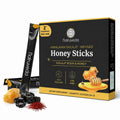 , Himalayan Shilajit Honey Sticks for Men & Women - 75%+ Fulvic Acid & Trace Minerals - Raw Honey, Saffron & Himalayan Shilajit Resin - 10 Sticks Pack